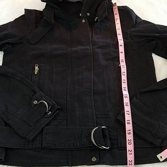 NWT! BLACK DENIM MOTO JACKET - Picture 5 of 5